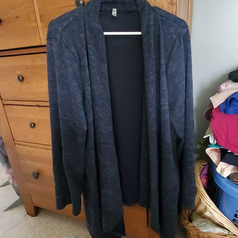Blue wash design cardigan